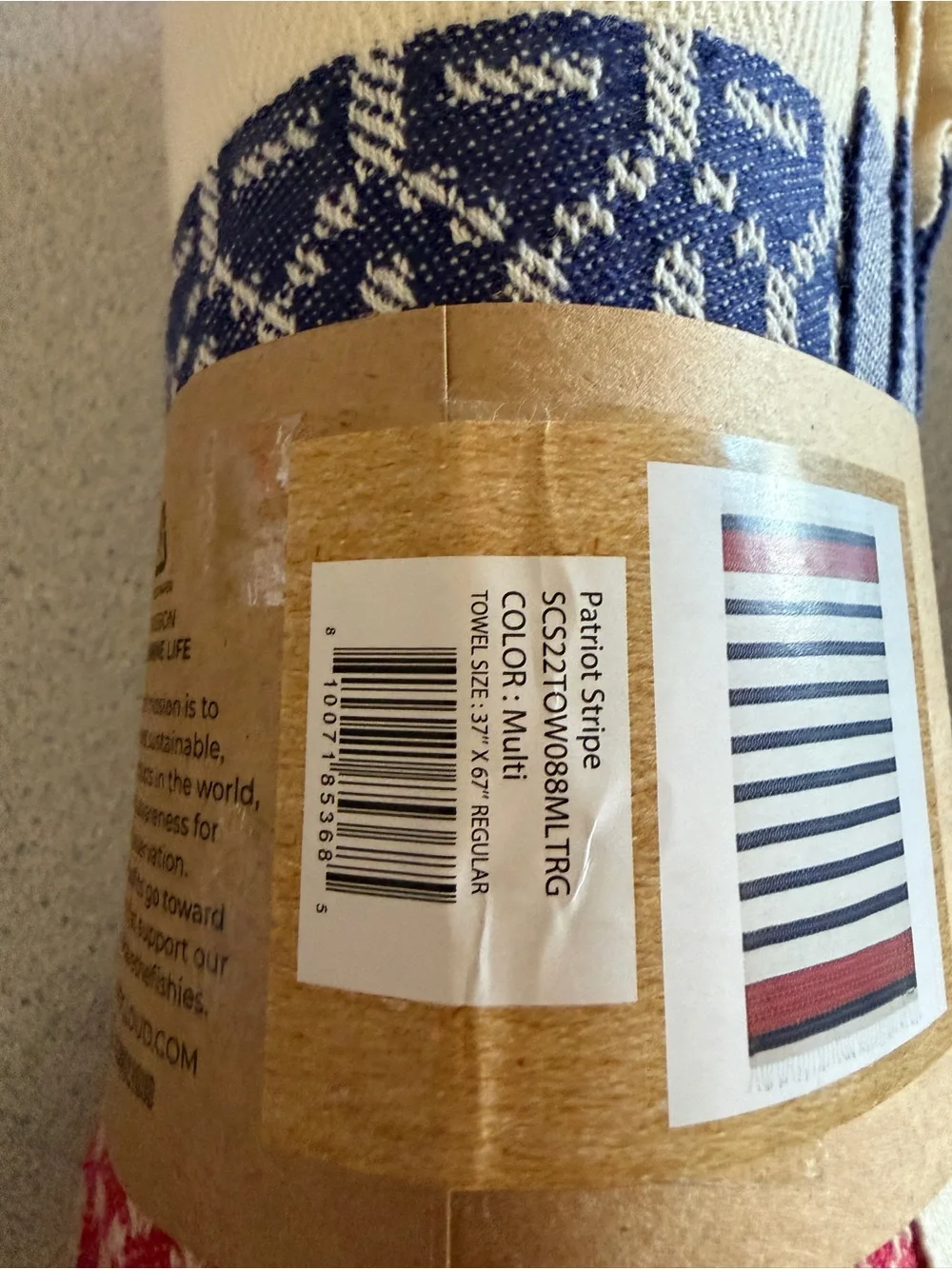New Sand Cloud Patriotic Strip USA Beach Towel Turkish Organic Cotton 37